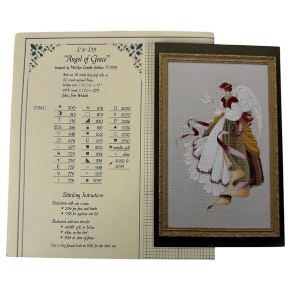 Lavender & Lace Angel Of Grace Counted Criss Stitch Pattern Chart L And L15 - Picture 1 of 4